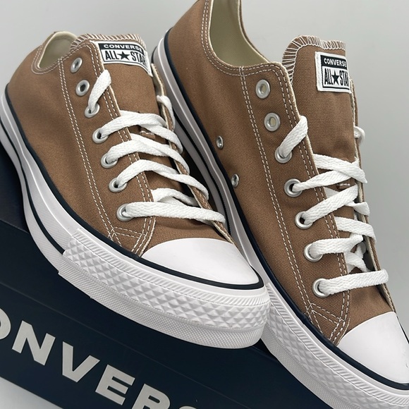 Converse Men’s Brown and White Chuck Taylor All Star Low-Top Sneaker - Hot Tea - Picture 6 of 16